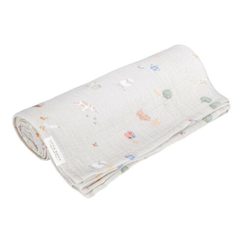 Langes XL en gaze de coton - Little Farm - 120 x 120 cm - LITTLE DUTCH