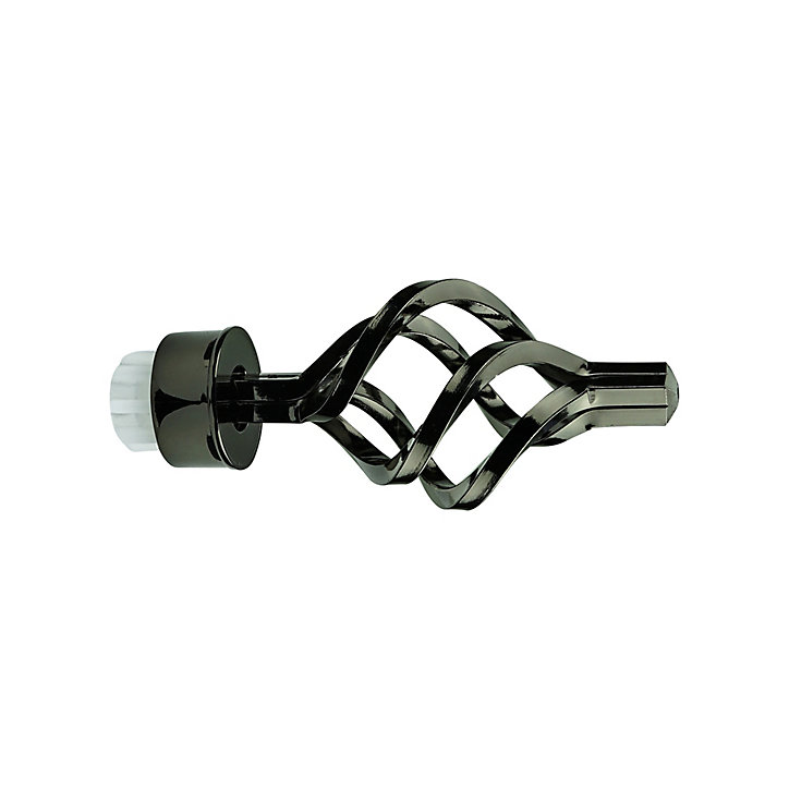 Embout sauge pour barre à rideau GoodHome 28 mm Kimlos noir