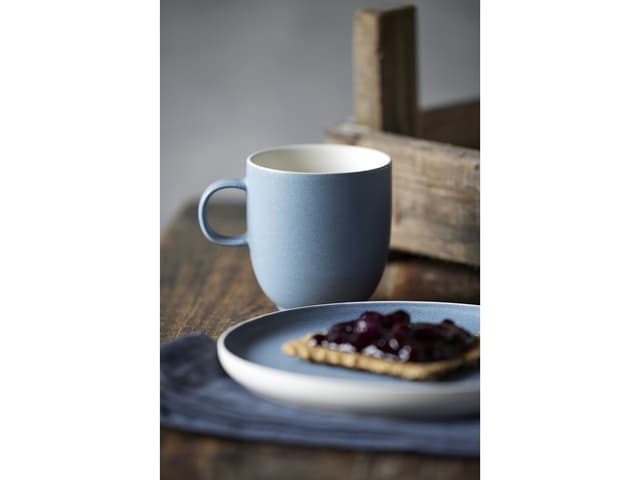 Studio Round Frokosttallerken Matte white/Matte river