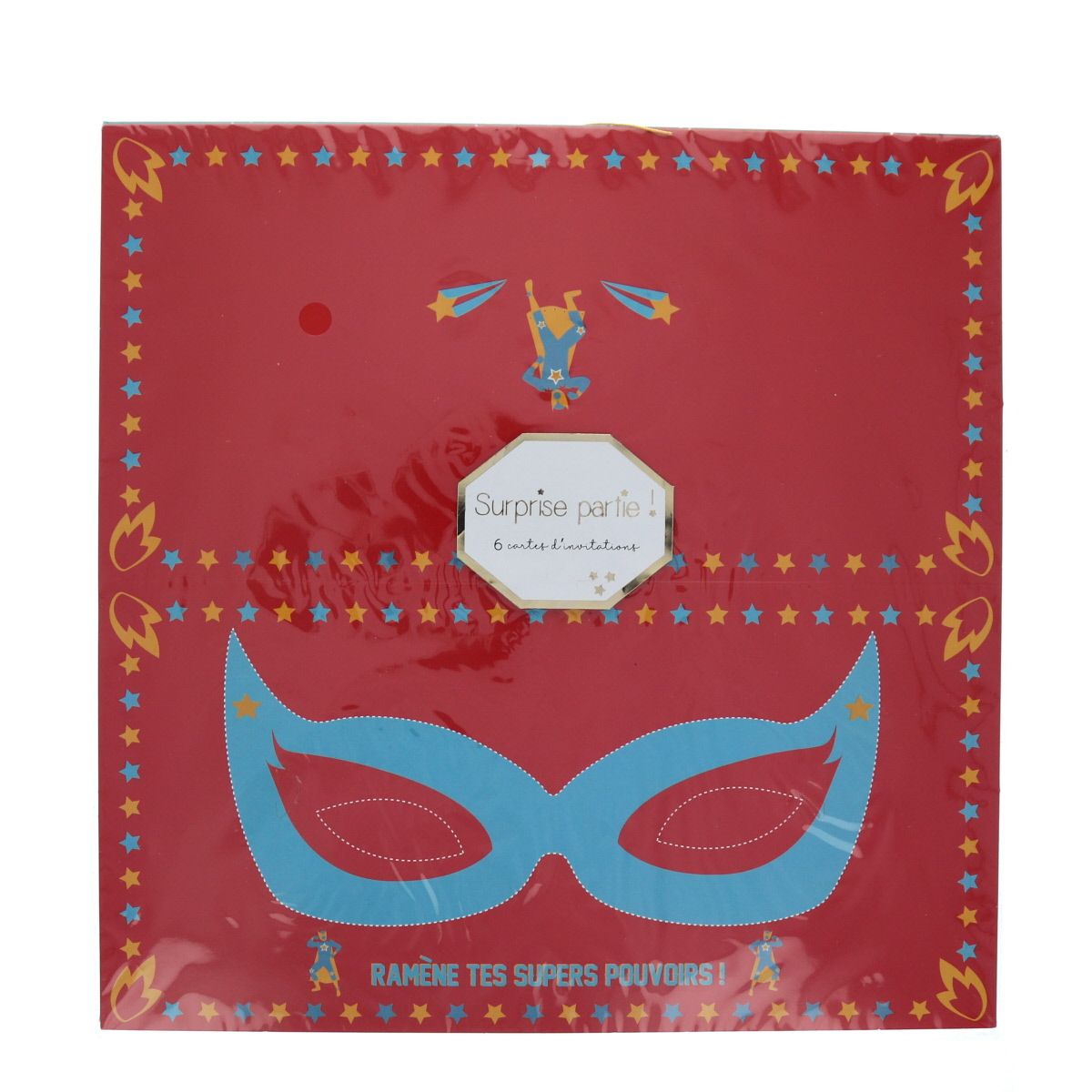 Lot de 6 cartes d'invitation Super-héros Surprise Partie !