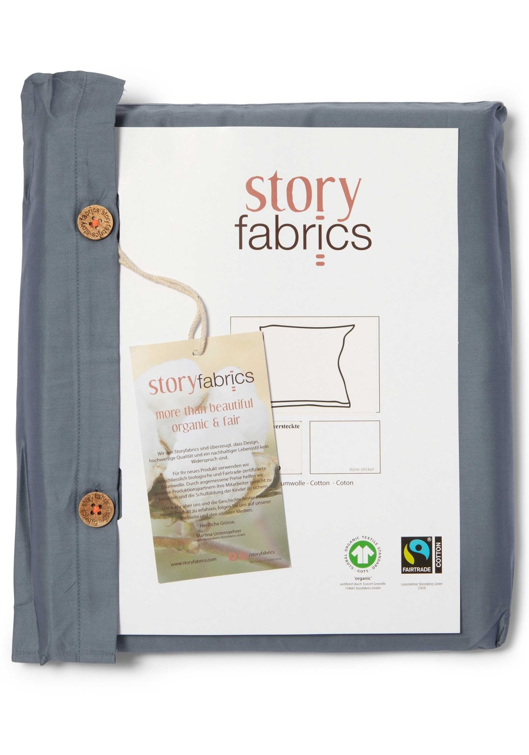 Storyfabrics Duvet-Bezug Satin Taubenblau