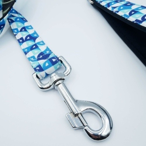 Coleira azul para cães Baona Henderson em nylon reciclado.