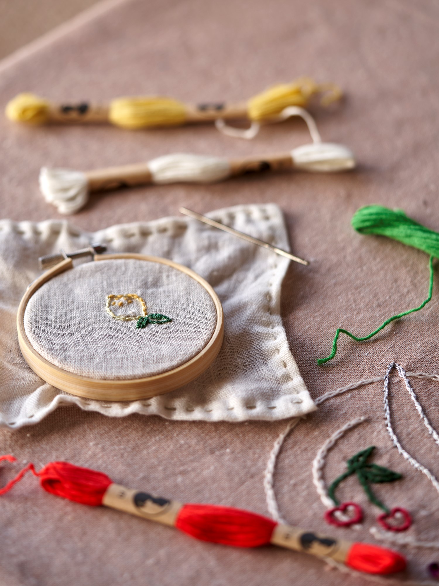 Broderiramme | Bambus. 7,5 cm. | Nature