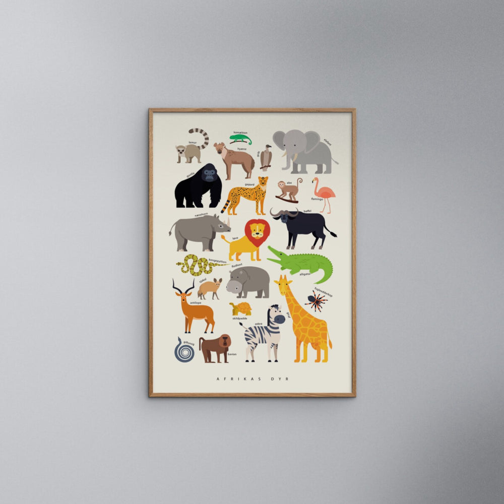 Køb Poster & Frame Citatplakat - Afrikas Dyr – Børneplakat