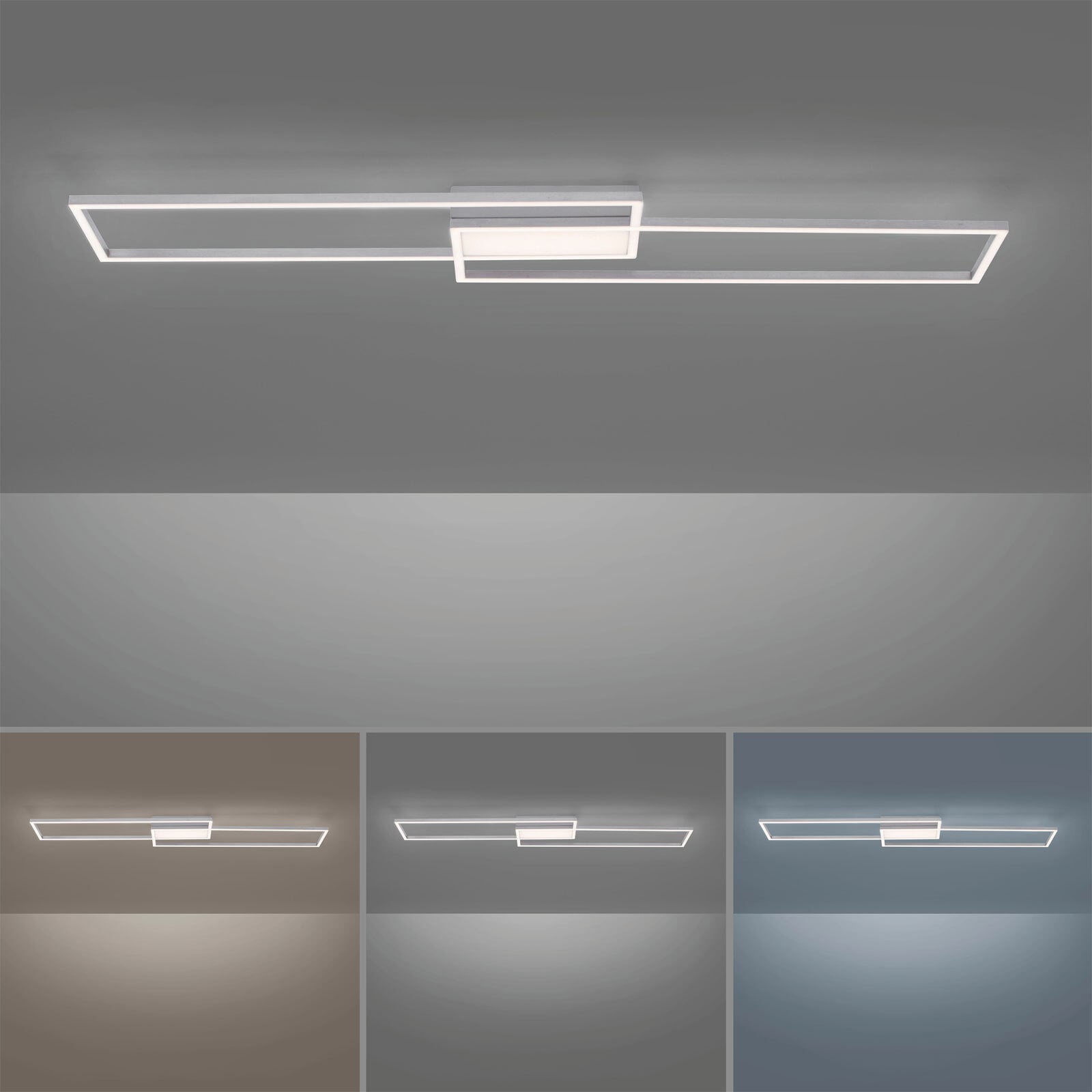 LED-Deckenleuchte Asmin 109,5x25,5 Alu