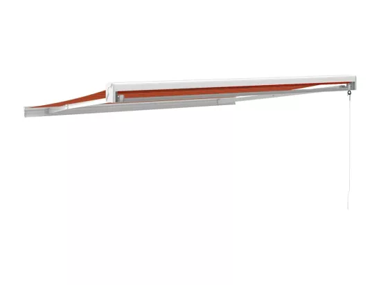 Auvent rétractable orange et marron 3x2,5 m tissu et aluminium