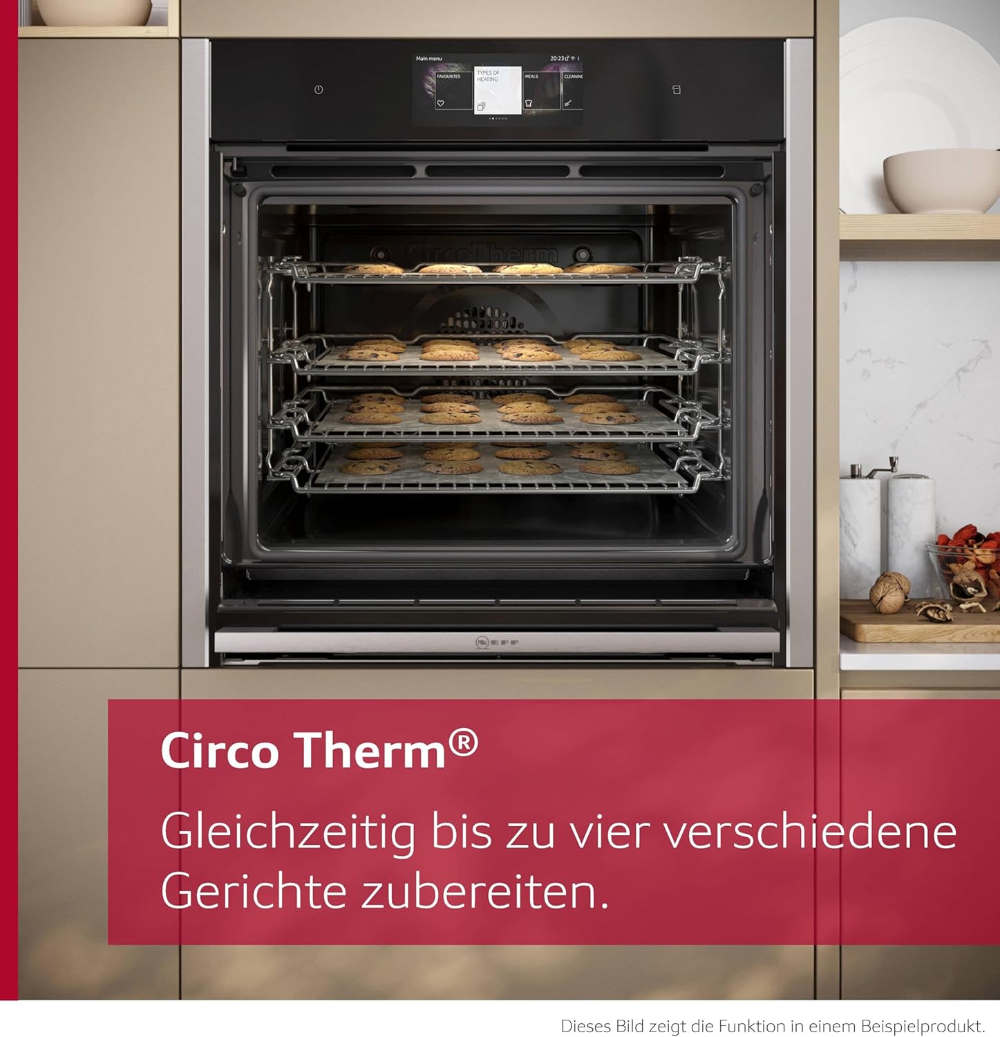 NEFF B64CS71N0, N 90, Einbau-Backofen, Integrierbarer Backofen 60 x 60cm, Made in Germany, Slide&Hide, Full Touch TFT-Display, Automatikprogramme, Soft Open & Close, Schwarz