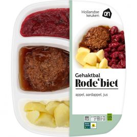 Albert Heijn Gehaktbal met rode bietjes en appel (voor uw eigen risico, geen restitutie mogelijk)