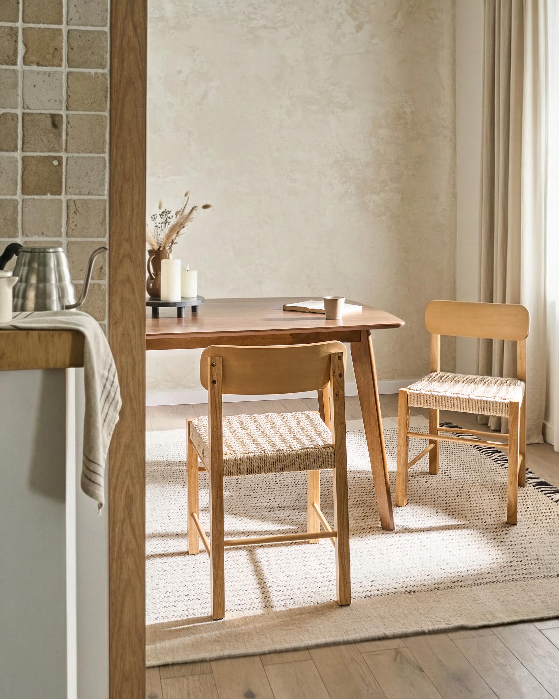 Set van 2 eetkamerstoelen ALLOS Hout Lichtbruin