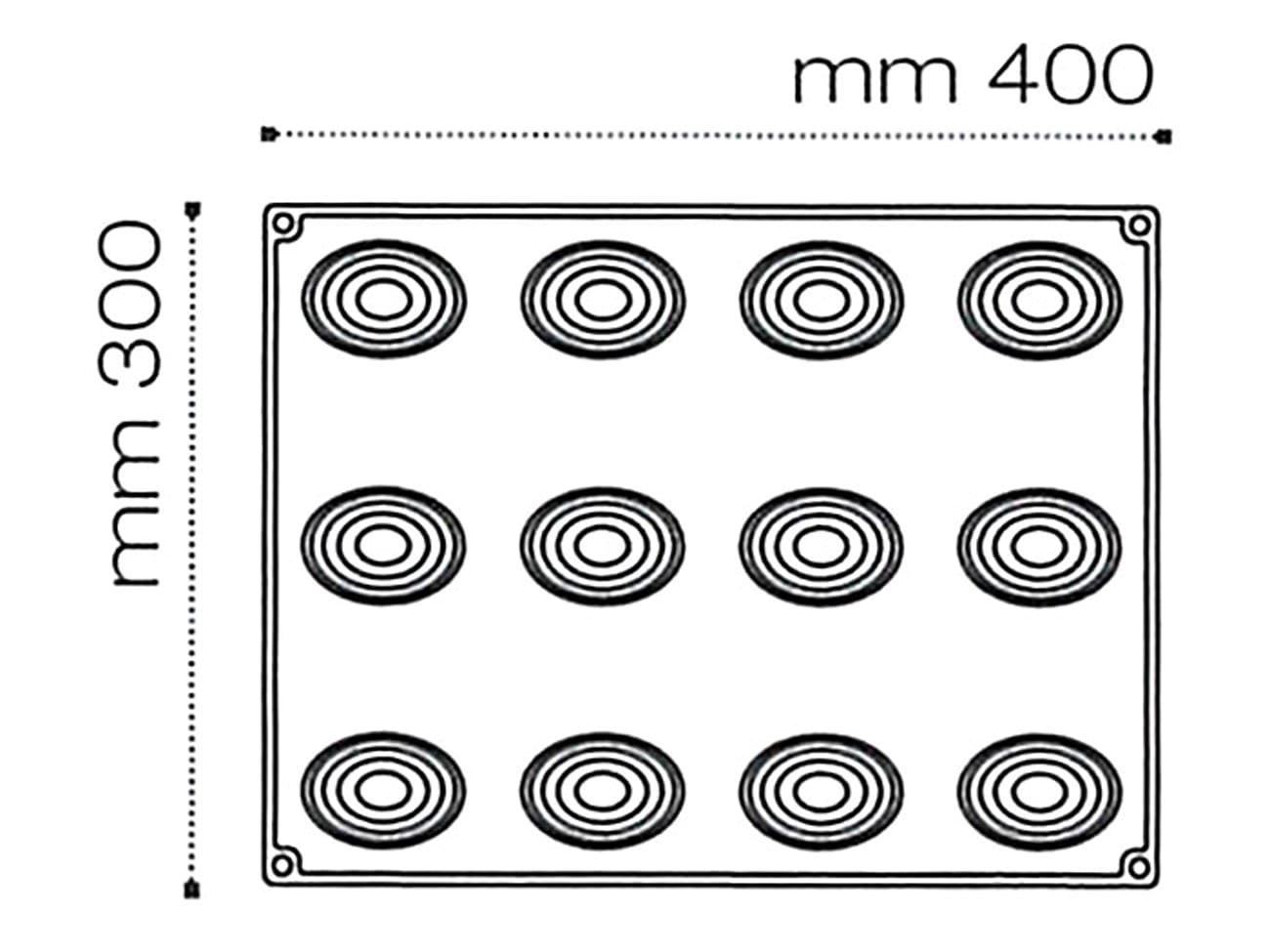 Moule silicone Pavoflex - 12 Polly - 40 x 30 cm - Pavoni