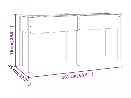 Jardinière bac lit surélevé bois marron 161 x 45 x 76 cm 02_0038125