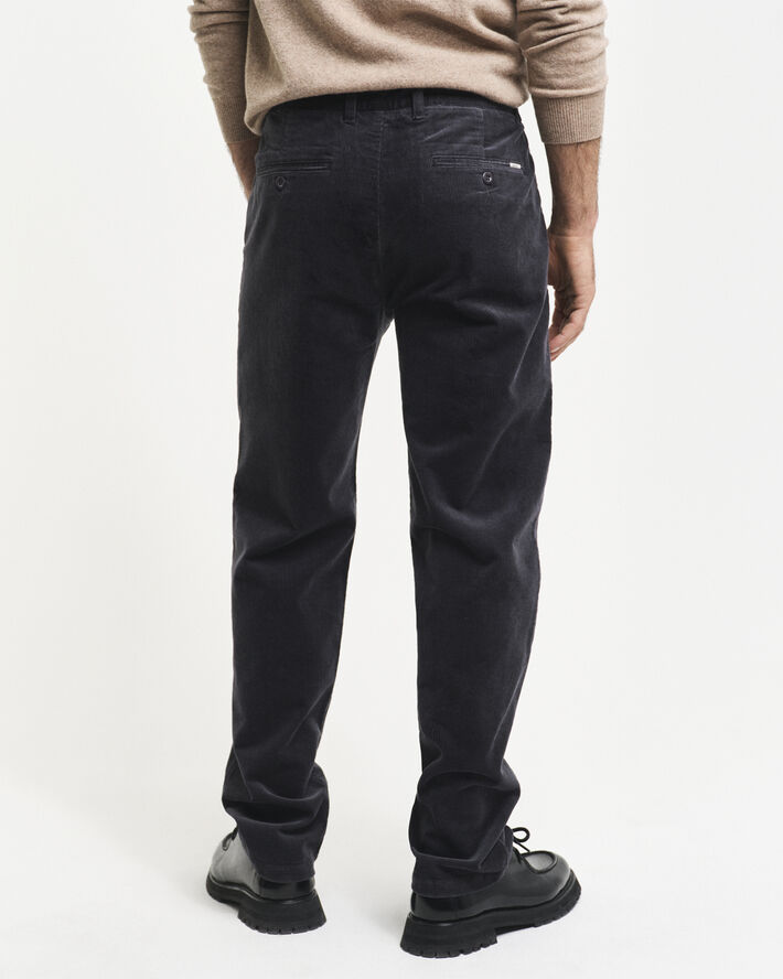 Gant REGULAR CORD CHINOS Black grey