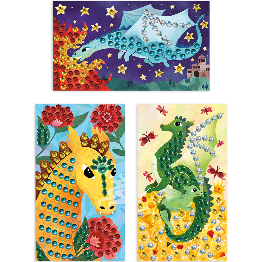 Janod knutselset glittersteentjes draken