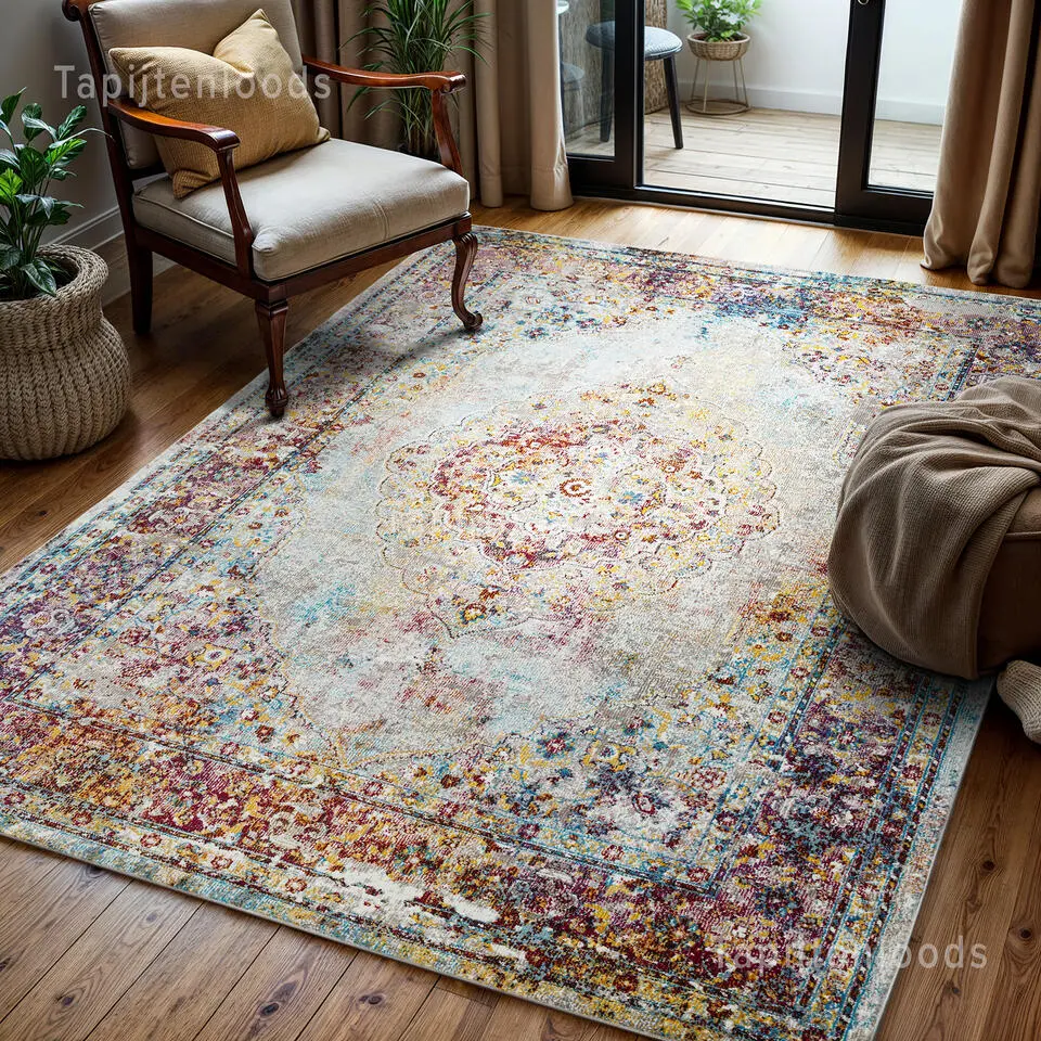 Picasso Keshan Vintage Vloerkleed Multi / Beige Laagpolig - 140x200 CM