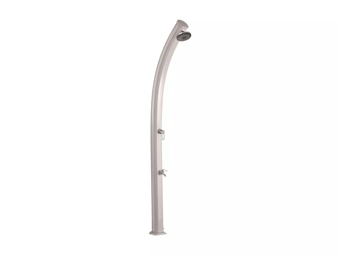 Douche Solaire Extérieure Jolly 25L Formidra 233x15x16.5cm- Aluminium - Rince pieds, Pommeau et Mitigeur - - Coloris Rose