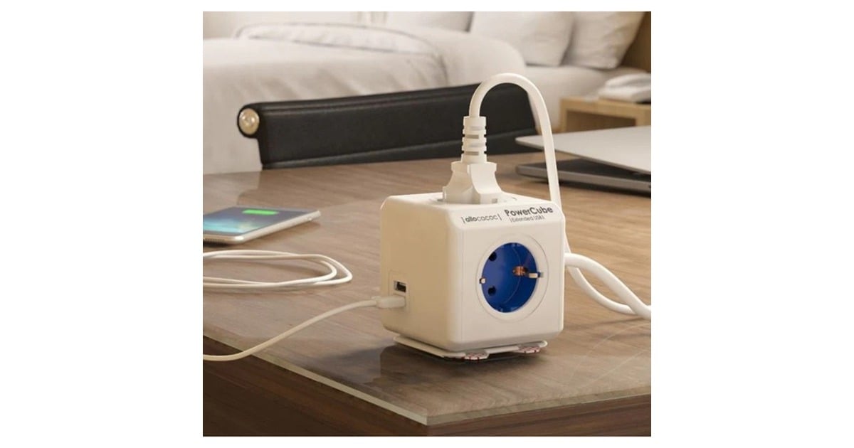 AllocacocPowerCube | Extended USB | stekkerdoos stekkerdoos  (Wit/grijs)