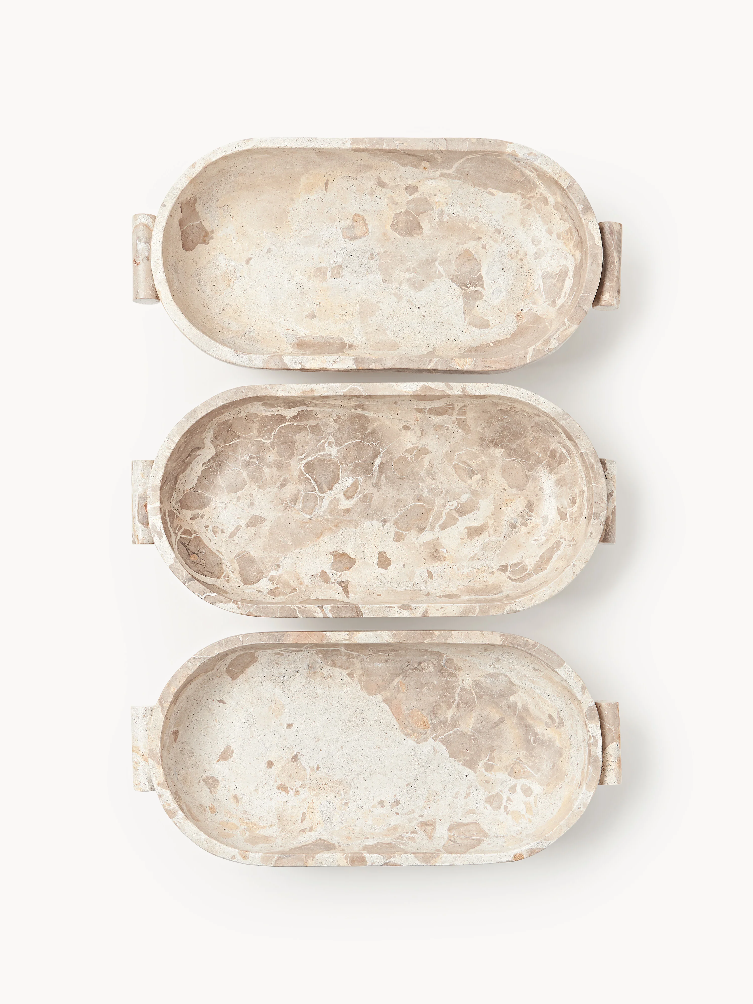 Decoratieve schaal Fossil van marmer, B 46 cm
