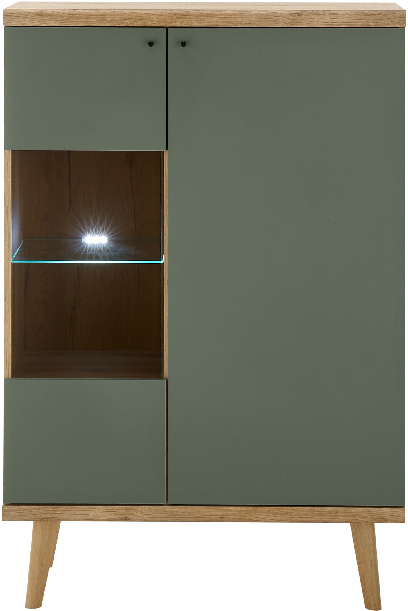 INOSIGN Vitrine »MAVAS« in moderner Trendfarbe, Giffe aus Metall (Schwarz), Höhe 134 cm