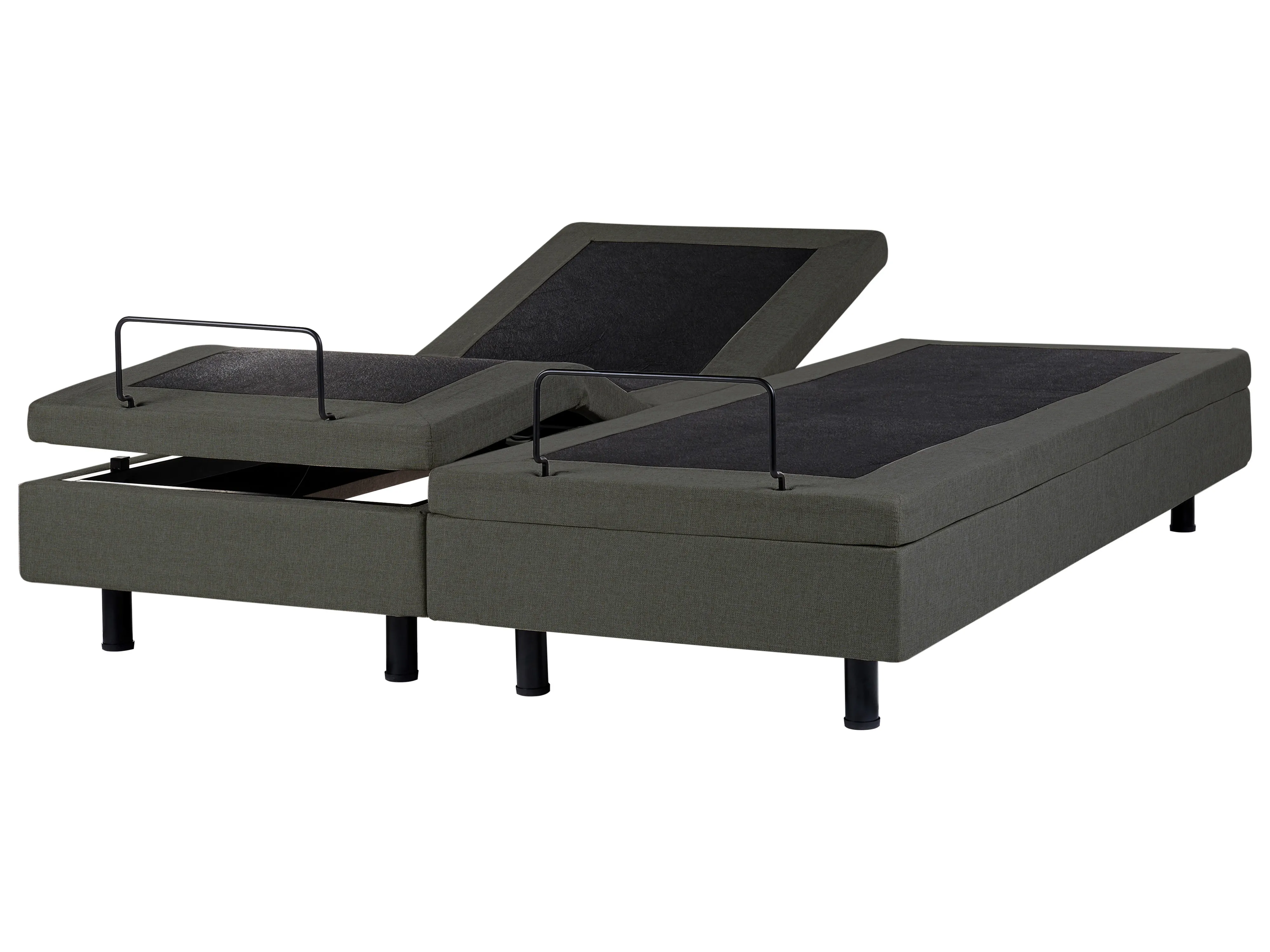Verstelbaar bed zonder hoofdbord Stof CASTELLAN 180 x 200 cm Donkergrijs