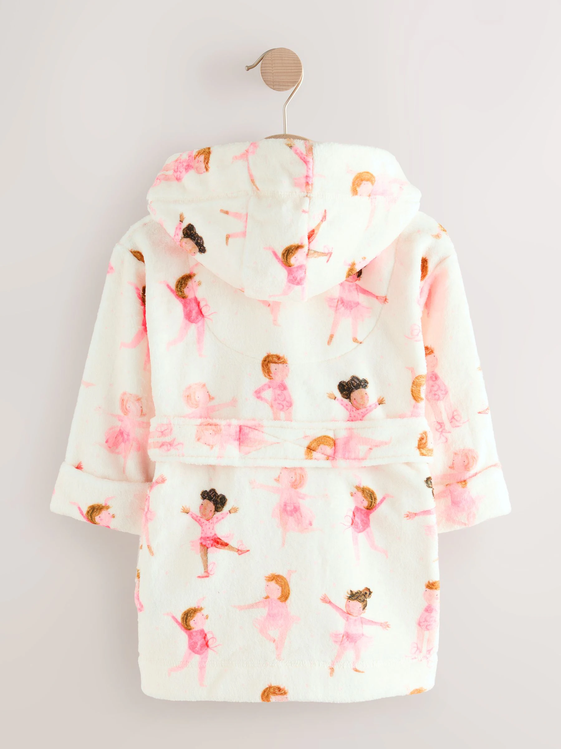 Wit/roze ballerina - Fleece kamerjas (9mnd -16jr)