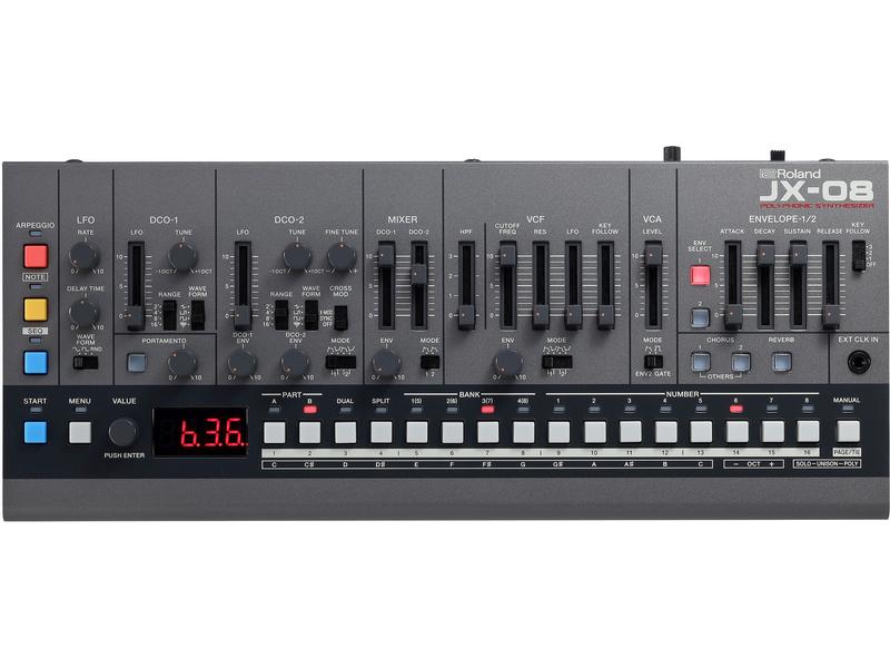 Roland Synthesizer JX-08 Authentischer JX-8P Sound mit originalem Spiel- und Klangerzeugungsverhalten