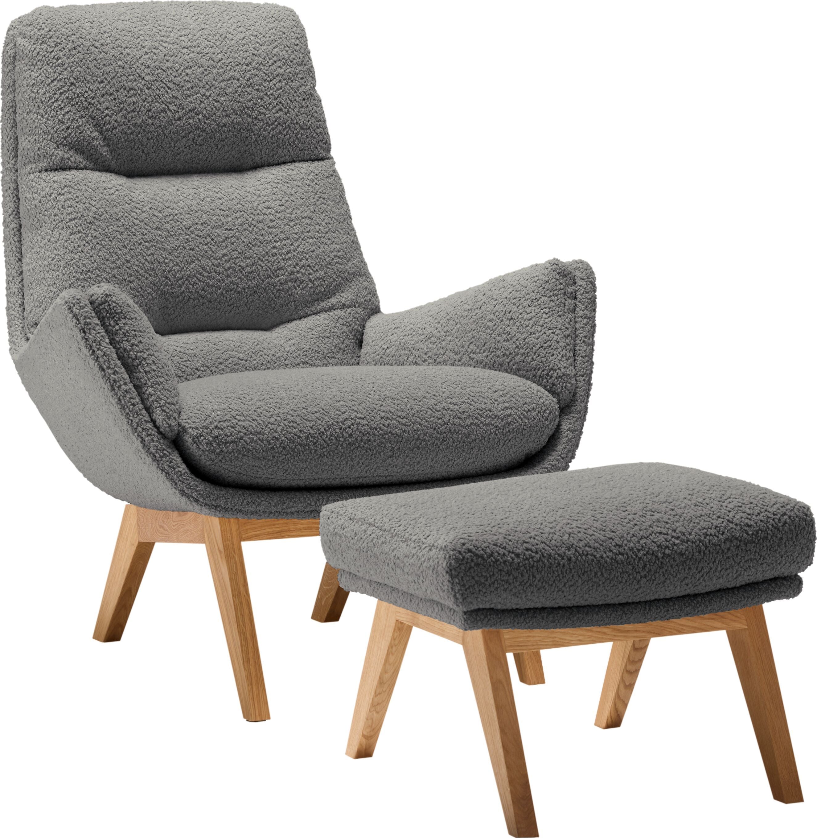 ANDRES Hocker - Grau / B: 51.0 cm x T: 40.0 cm x H: 41.0 cm