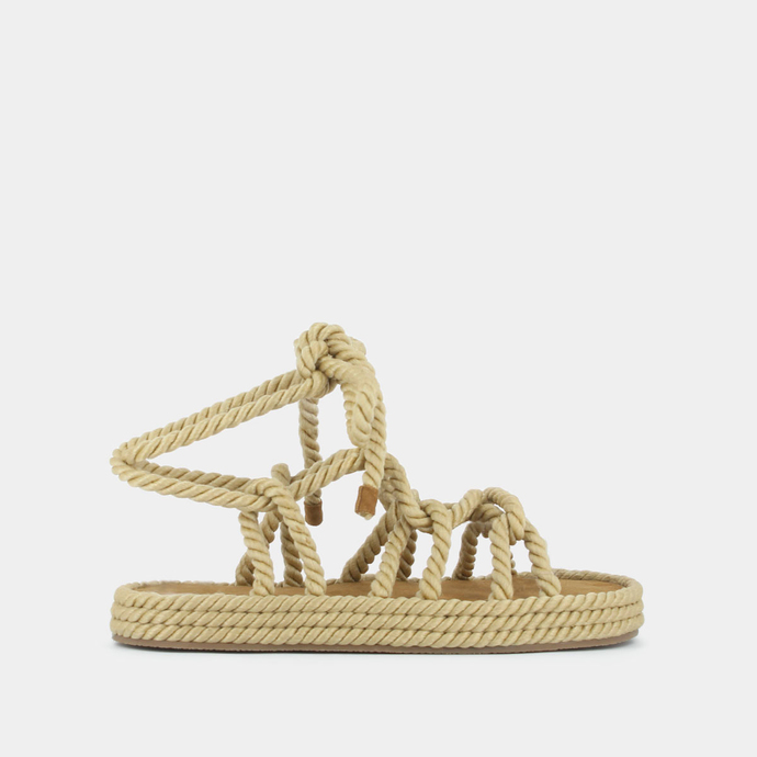 Sandales à nouer  en corde beige