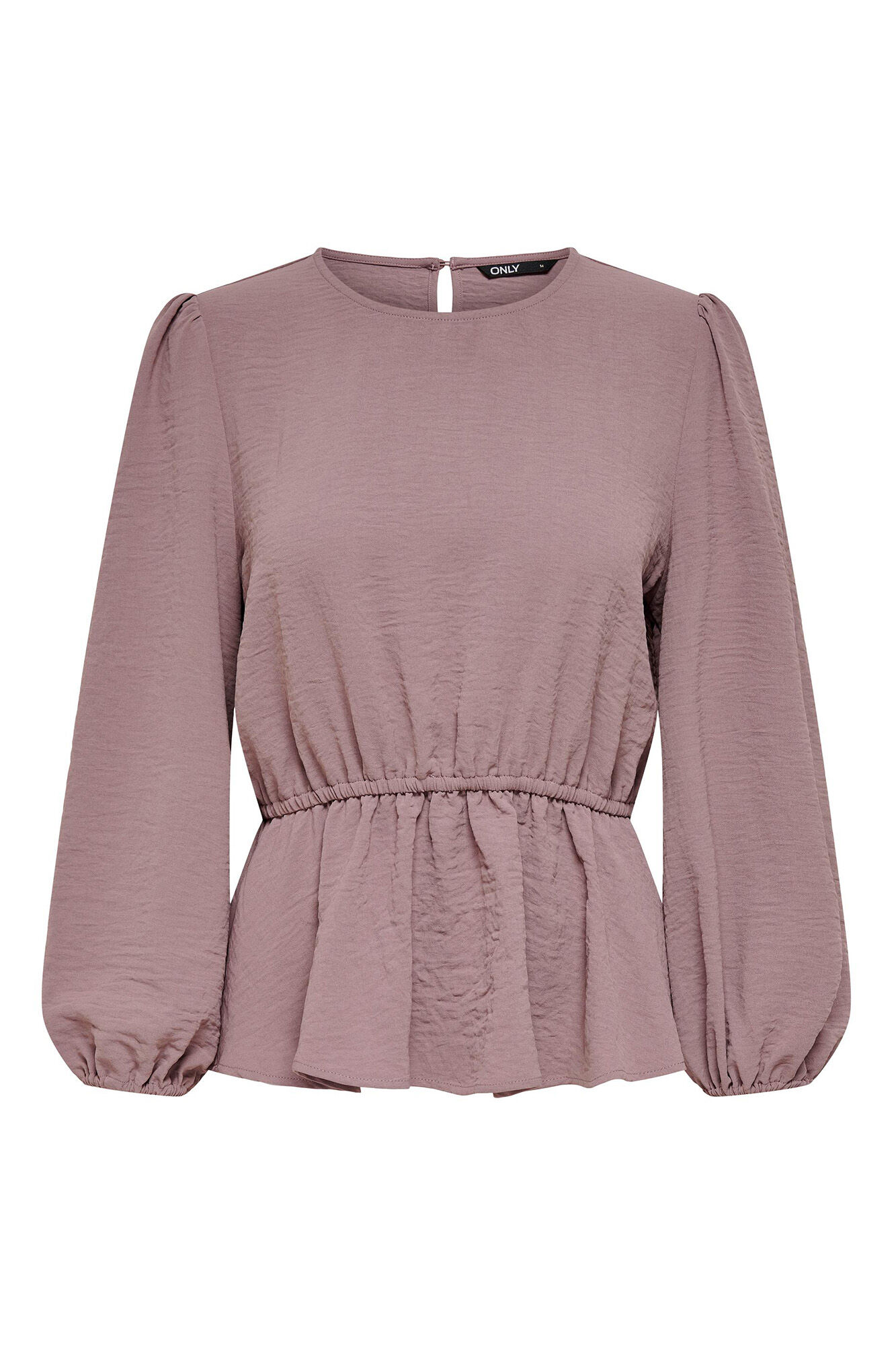 Blusa de mangas compridas e gola redonda