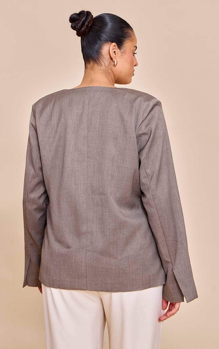 Champignon Blazer Boxy Grande Taille À Nouer