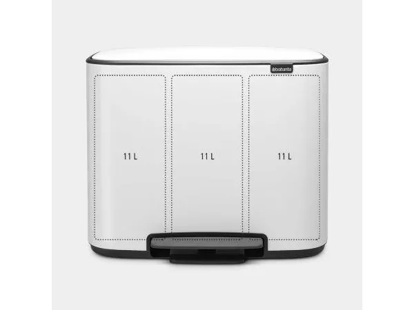 Pedalspand Brabantia Bo, 3 x 11 ltr. hvid