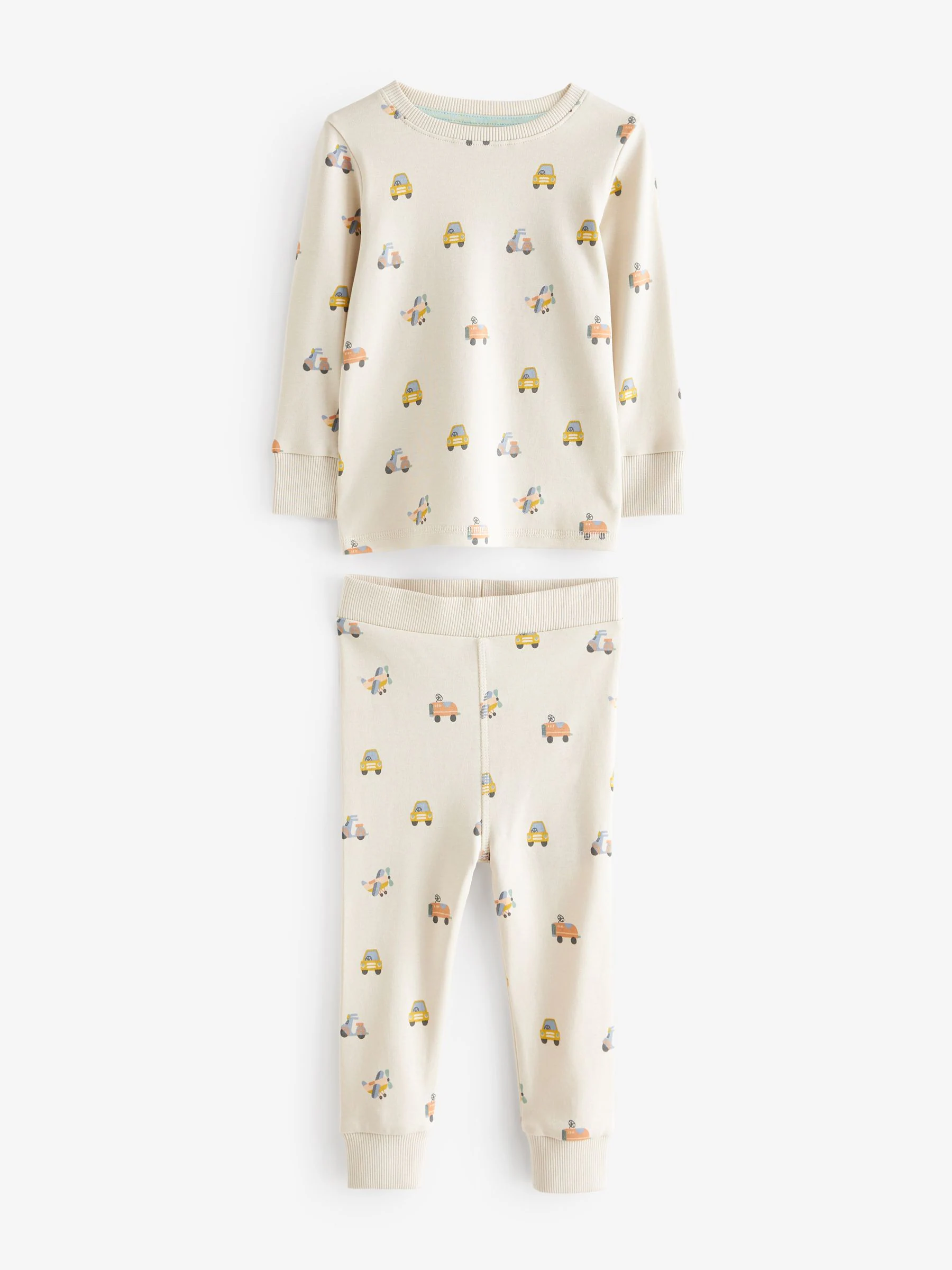 Groen/blauw transport - Mini Knusse Pyjama's 3 Set (9mnd-10jr)