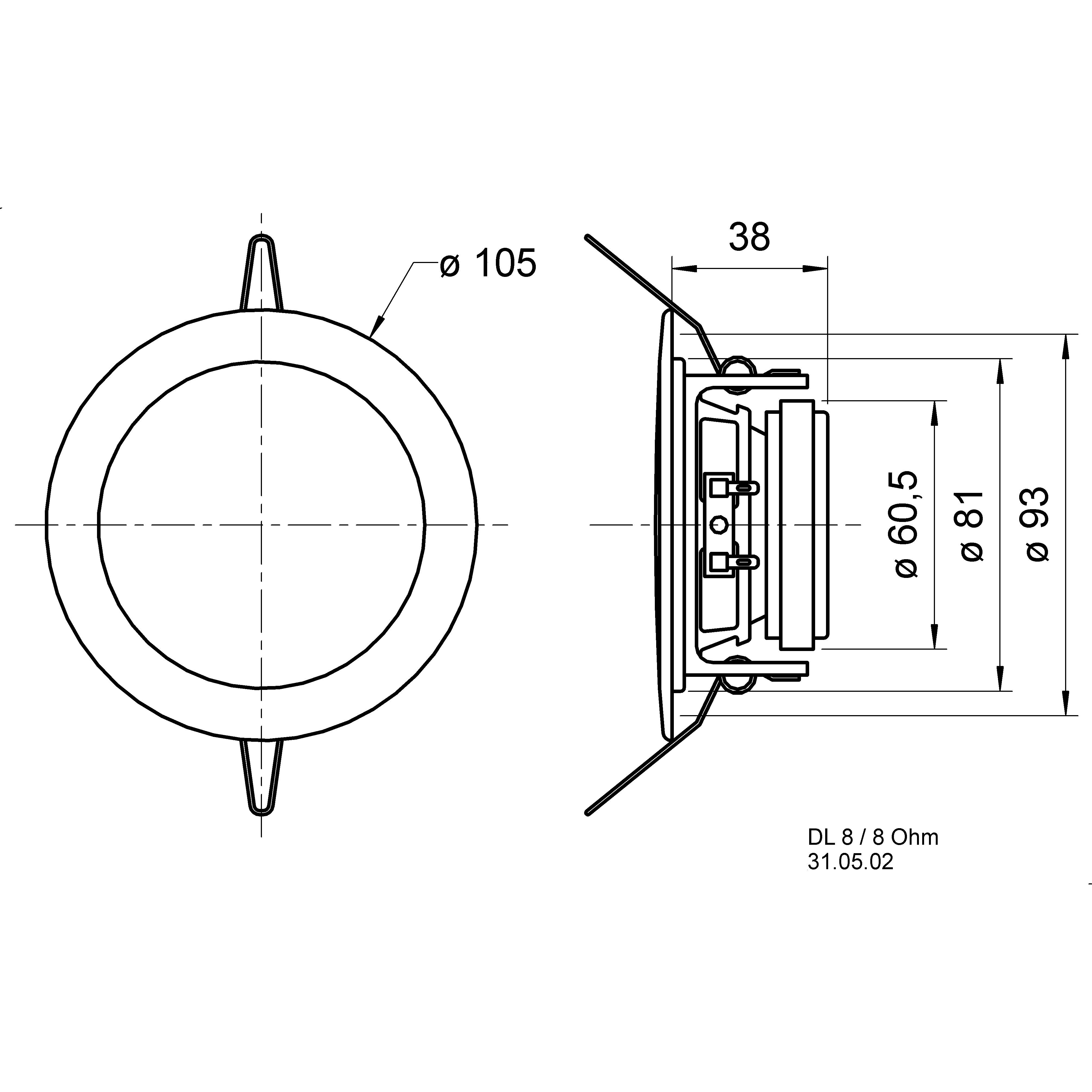 Visaton DL 8 (RAL 9005), 8 OHM plafondluidspreker