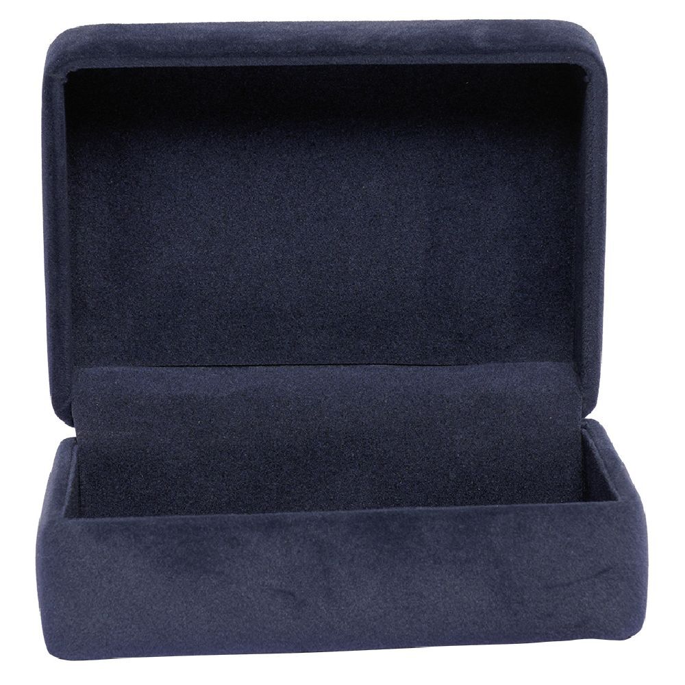 Boîte décorative en velours bleu marine