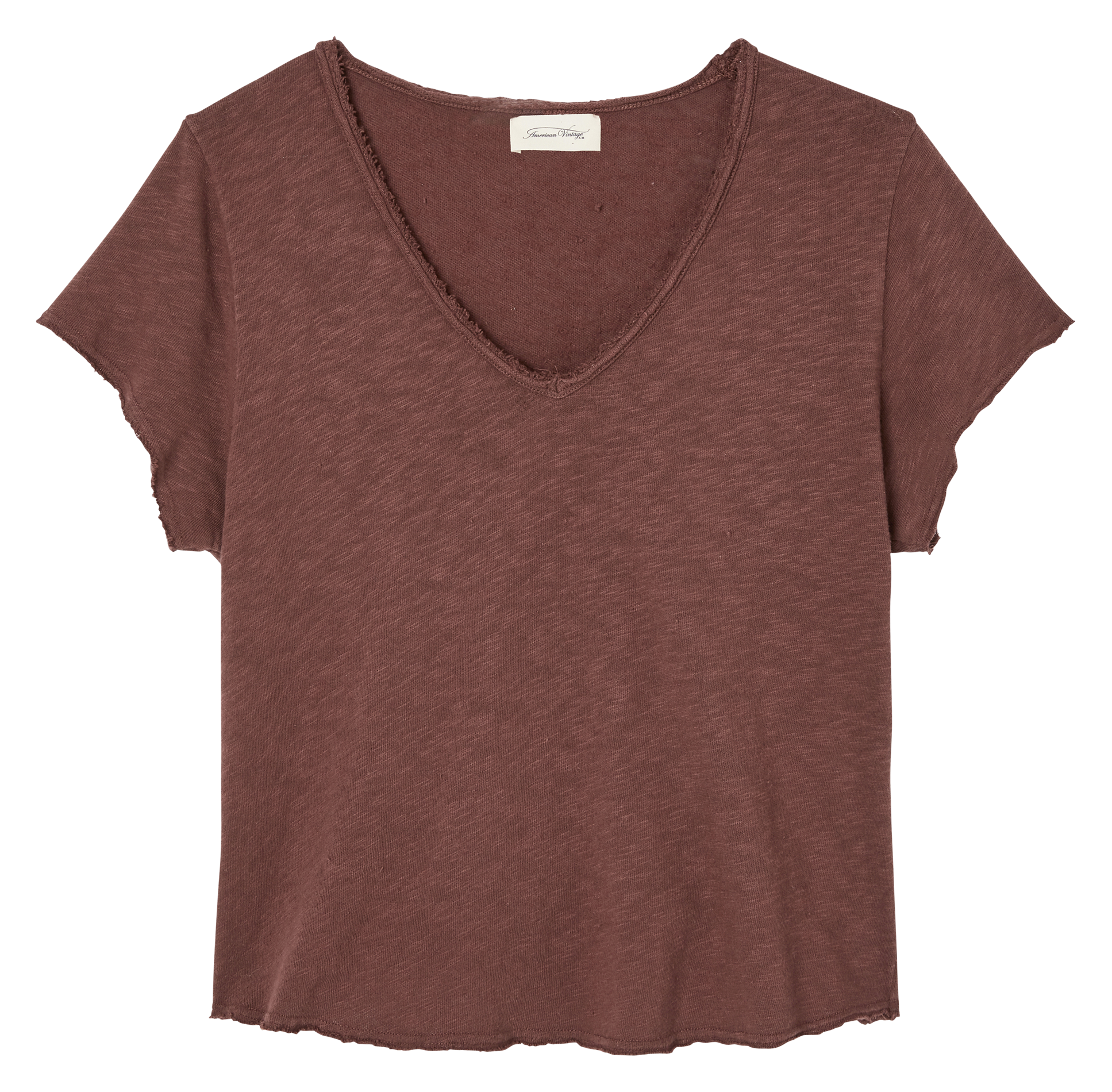 SONOMA - Tee-shirt droit col V en coton | Marron