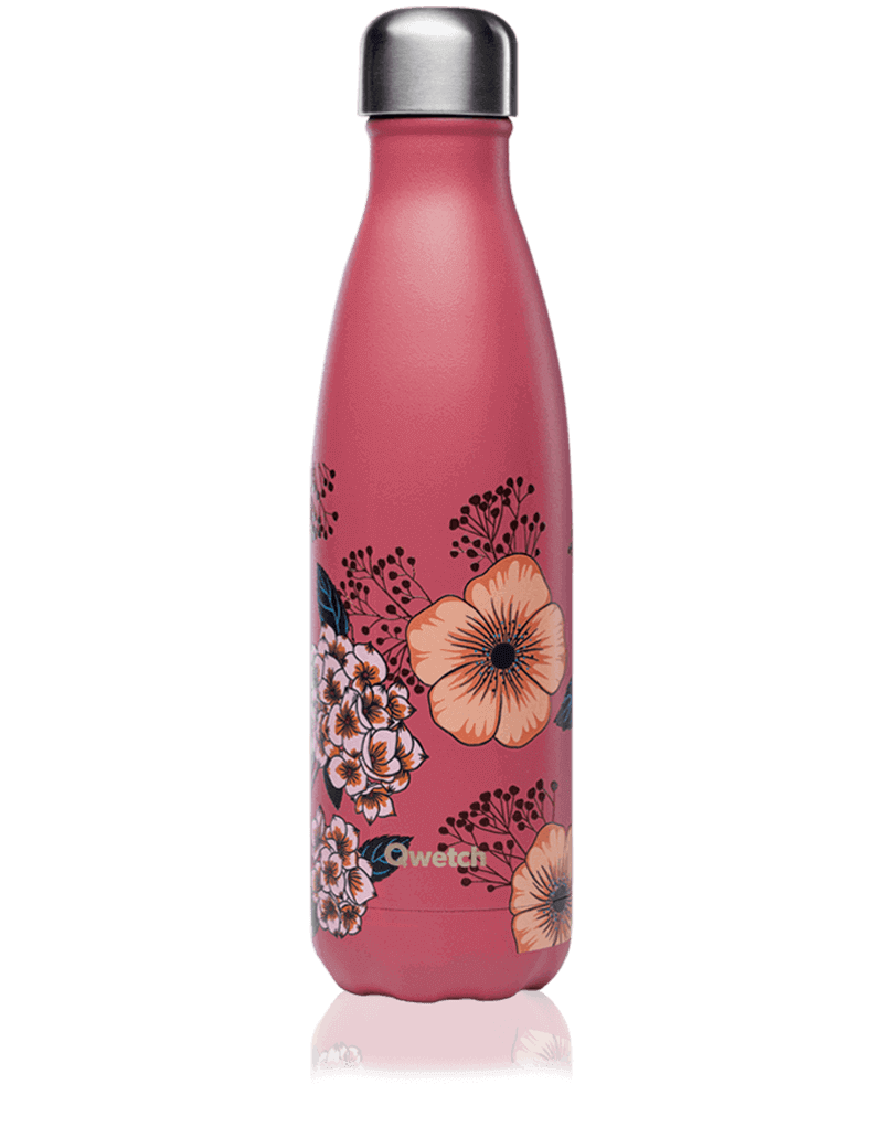 Bouteille isotherme 75Cl-QWETCH Motif An&eacute;mones