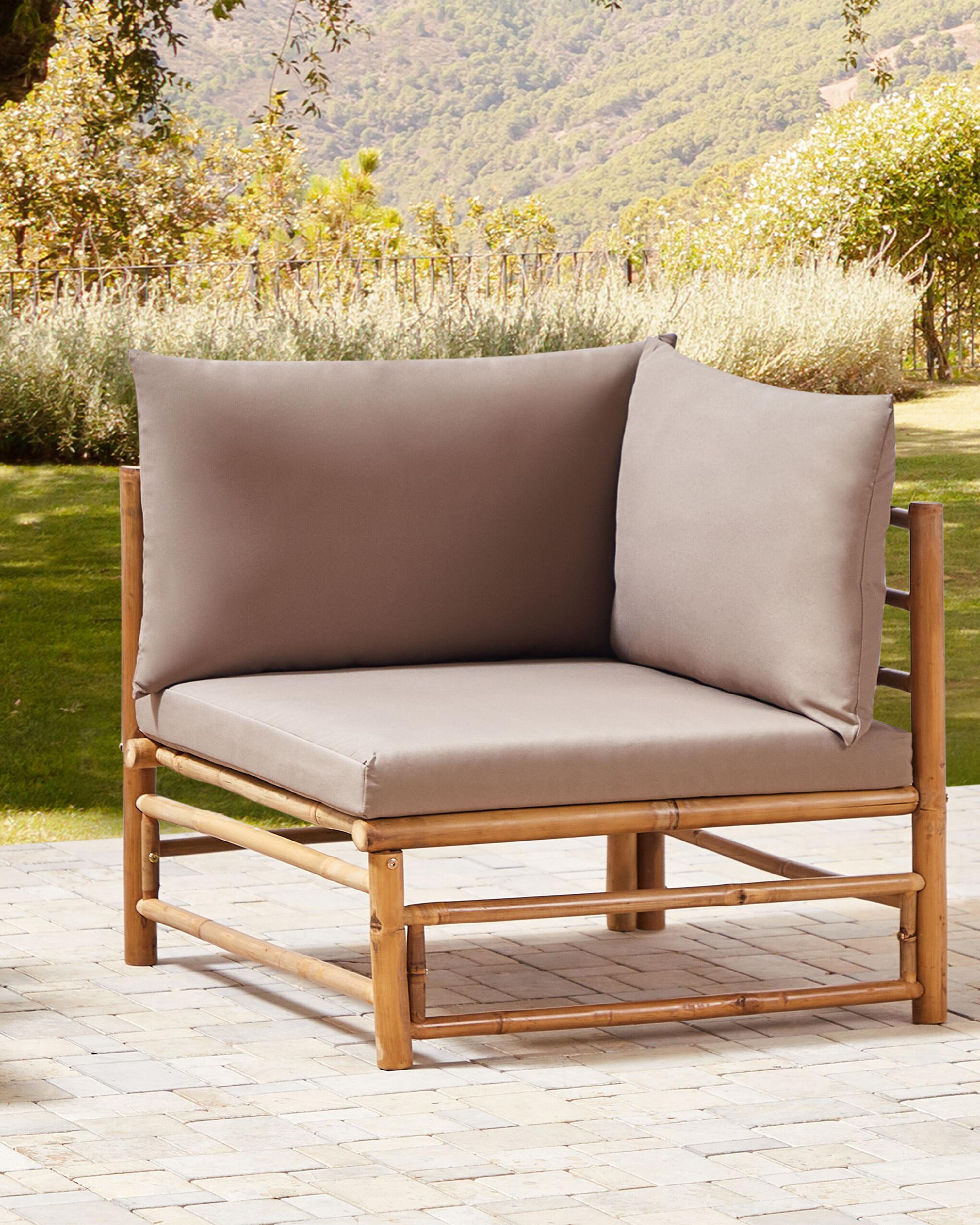 Tuin hoekmodule CERRETO Bamboehout Taupe