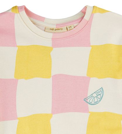 Soft Gallery Kjole - Sweat - SgElodie - Check Picnic - Gardenia