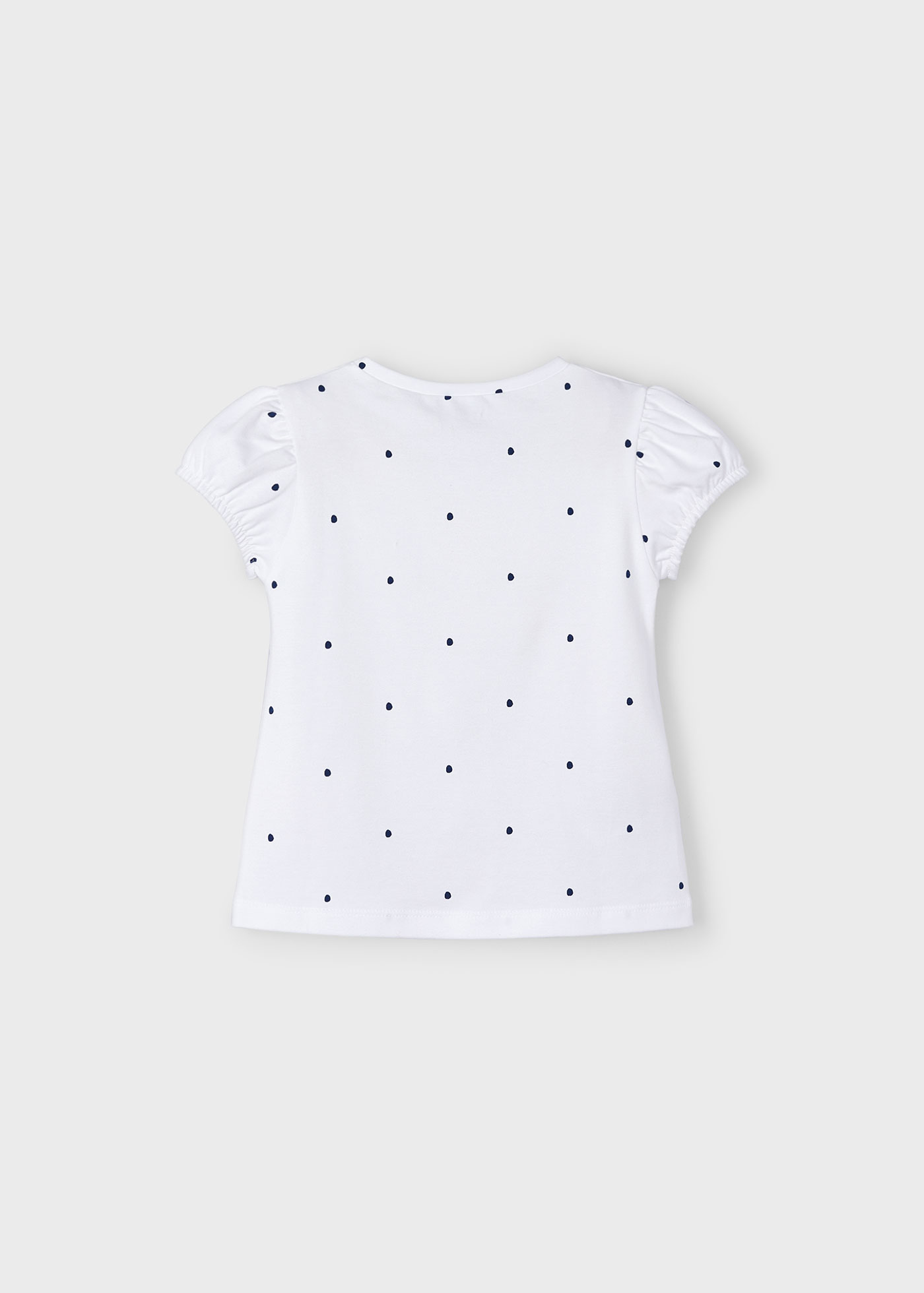 Camiseta Better Cotton com estampa de bolinhas para meninas, branca