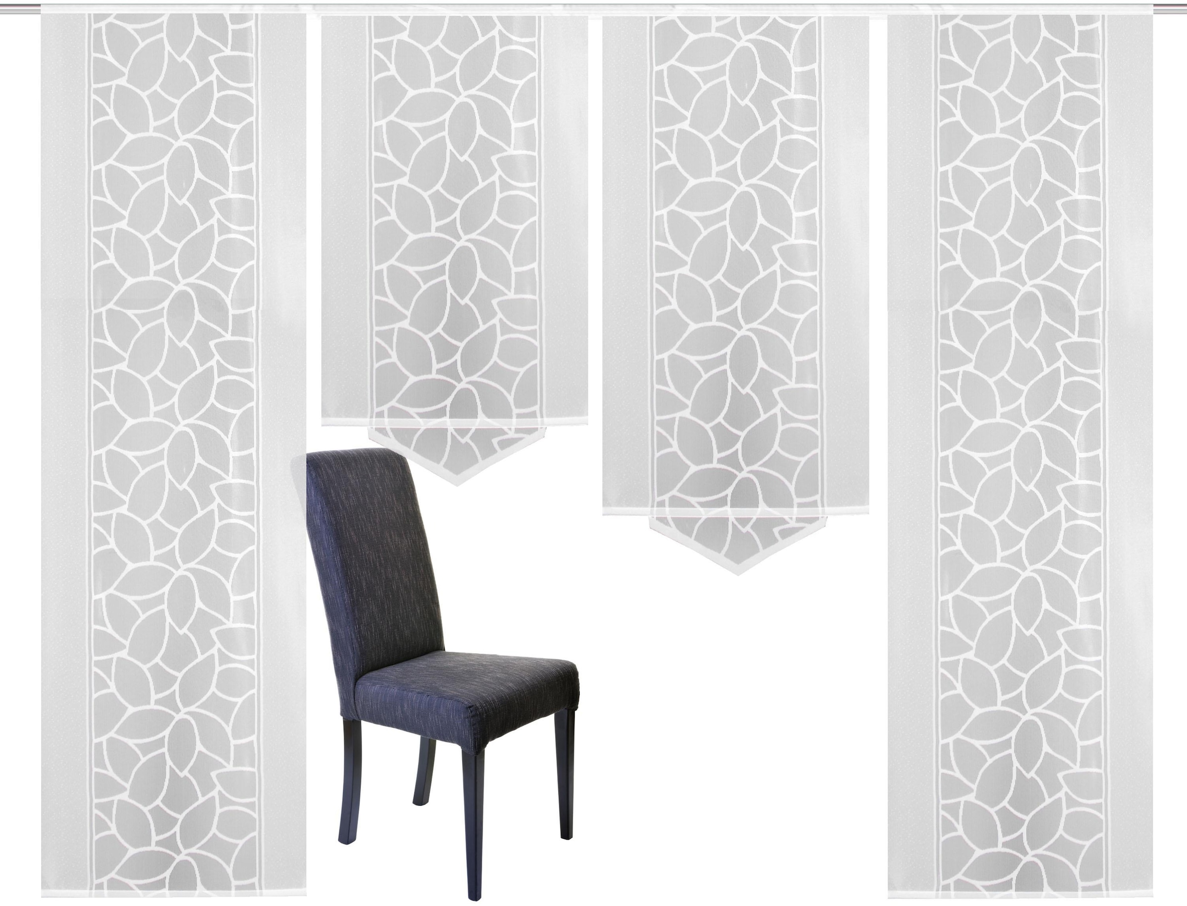 HOME WOHNIDEEN Schiebegardine »JENNA« Klettband 4 Stk. tlg. Schiebevorhang Jacquard Set
