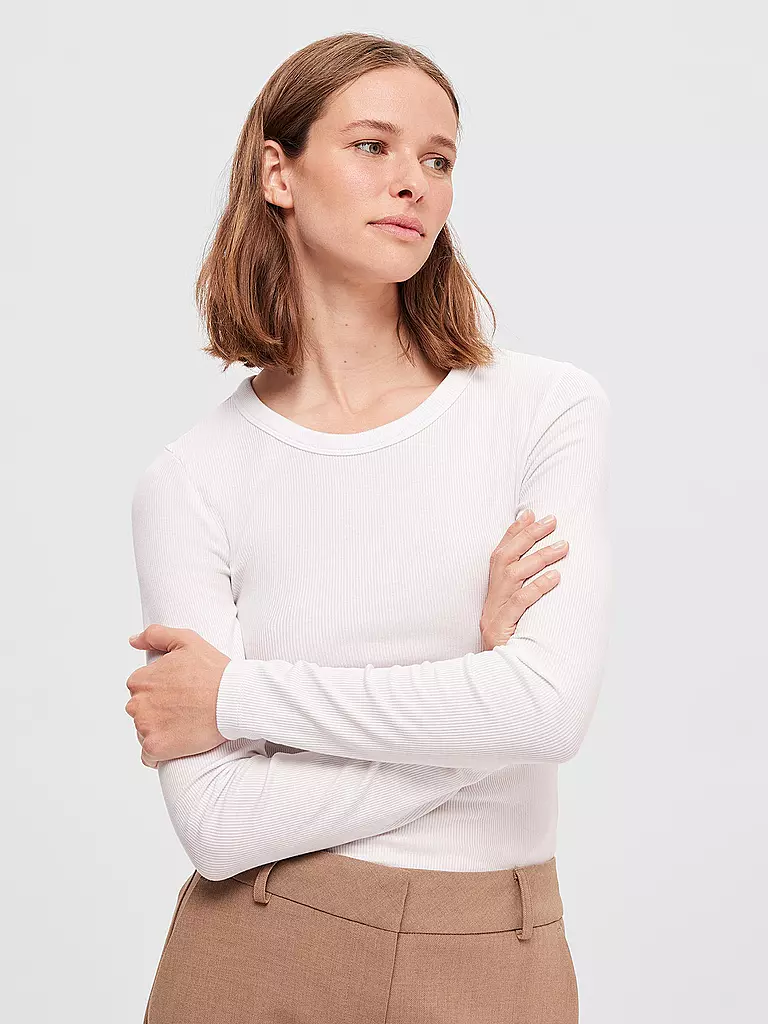SELECTED FEMME Langarmshirt SLFDIANNA  weiss