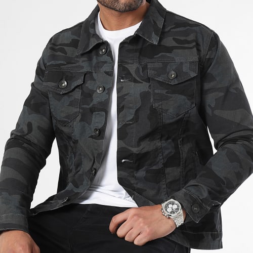 Veste Jean Slim Fit 3134 Gris Anthracite Camouflage