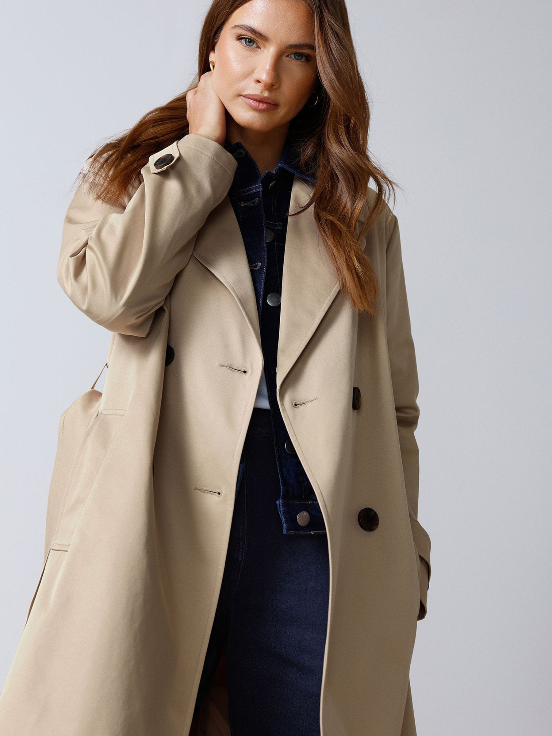 M&Co Dipped Back Trench Coat