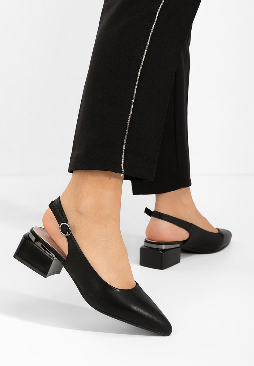 Chaussures slingback noirs Glayda