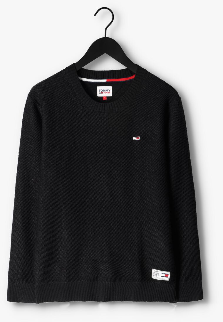 TOMMY JEANS zwarte tommy jeans trui tjm regular structured sweater