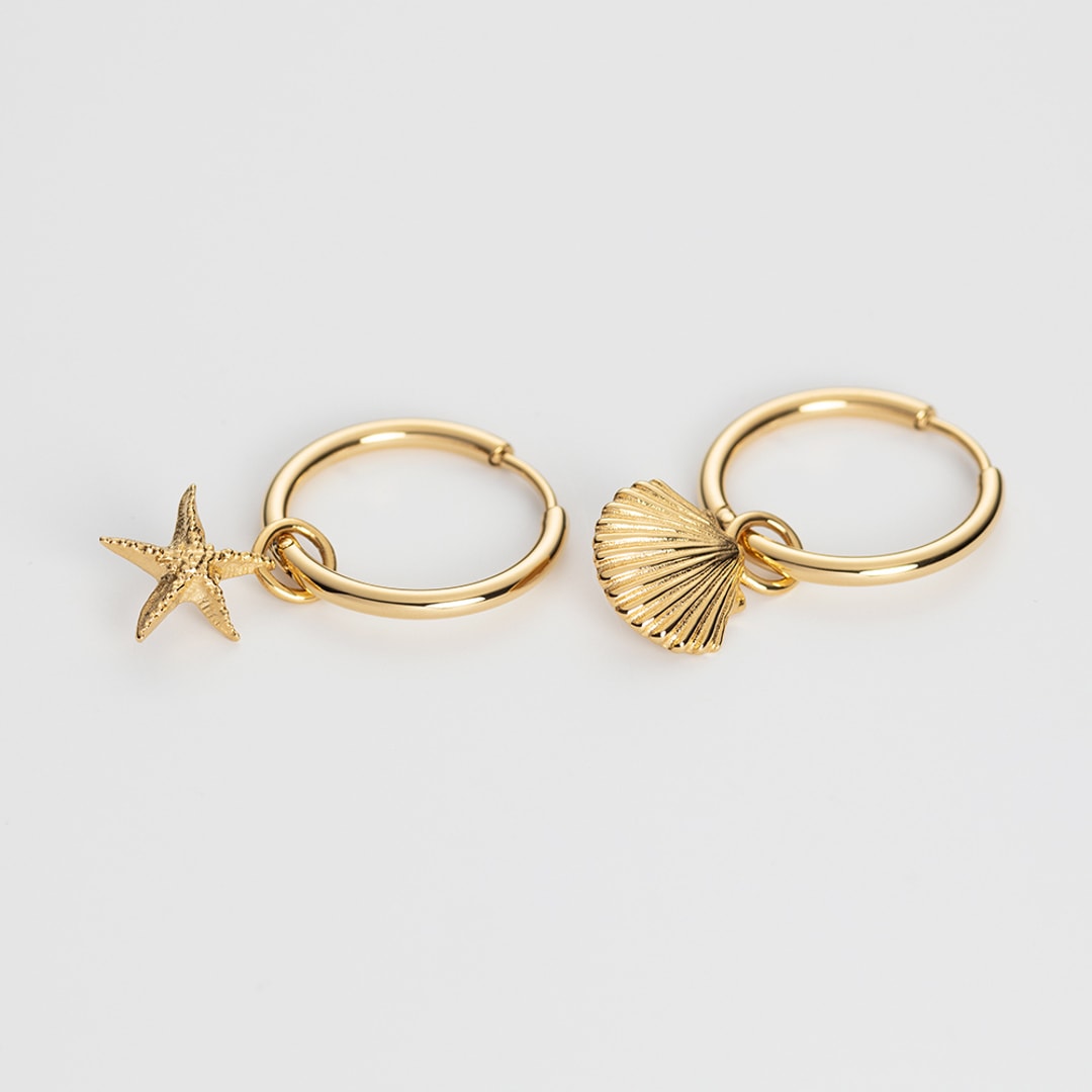 Paul Hewitt Charm-Kreolen Hoops Marinium Ocean Steel Goldig