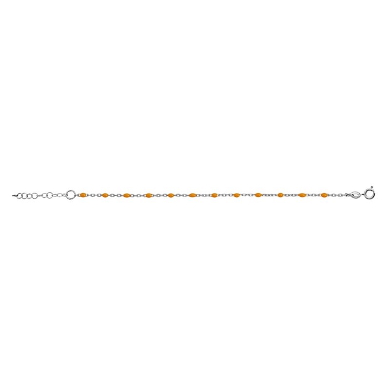 Bracelet argent - Olives orange fluo