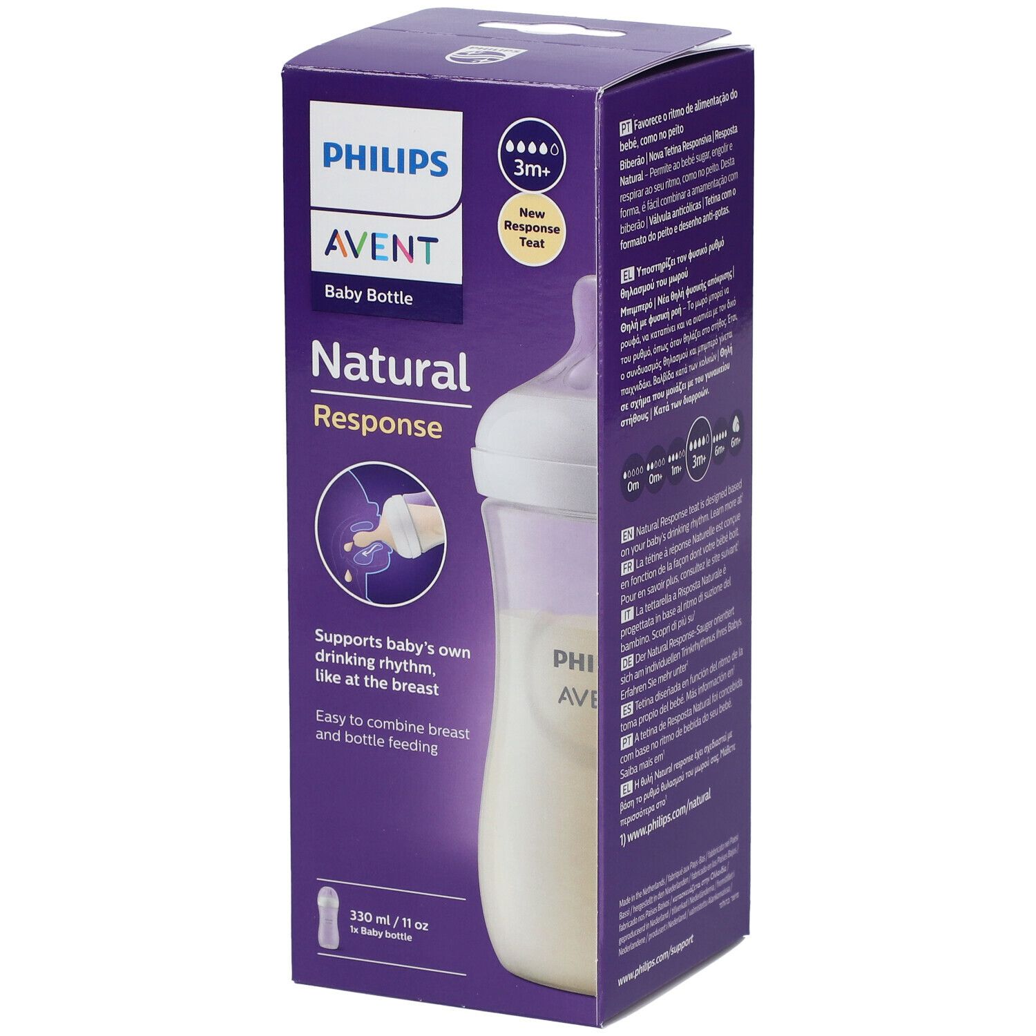 PHILIPS Avent Natural Response Babyflaschen mit natürlicher Reaktion 330 ml SCY906/01