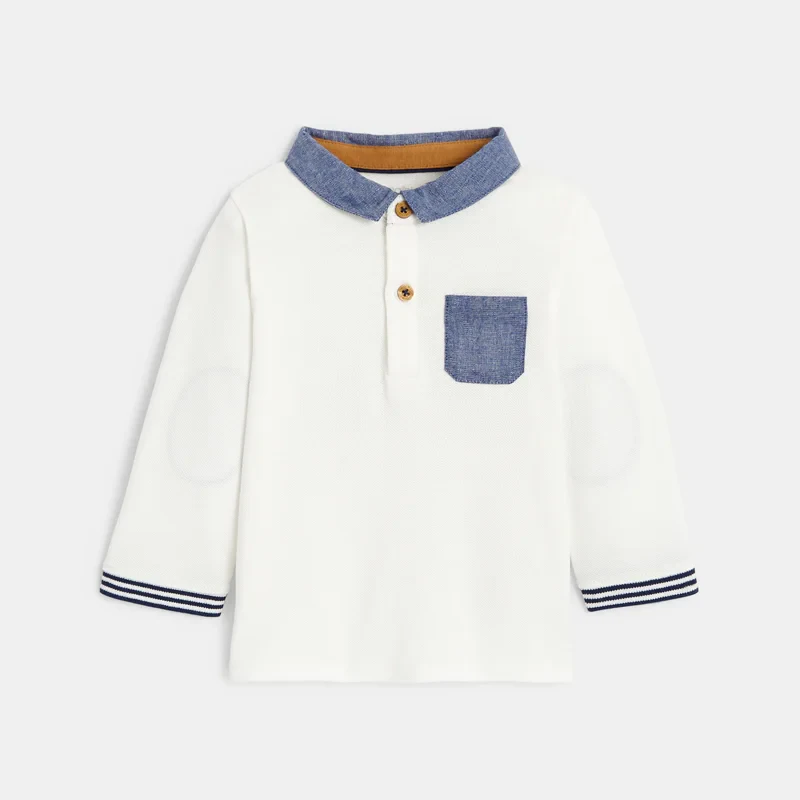 Polo maille piquée blanc bébé garçon Blanc