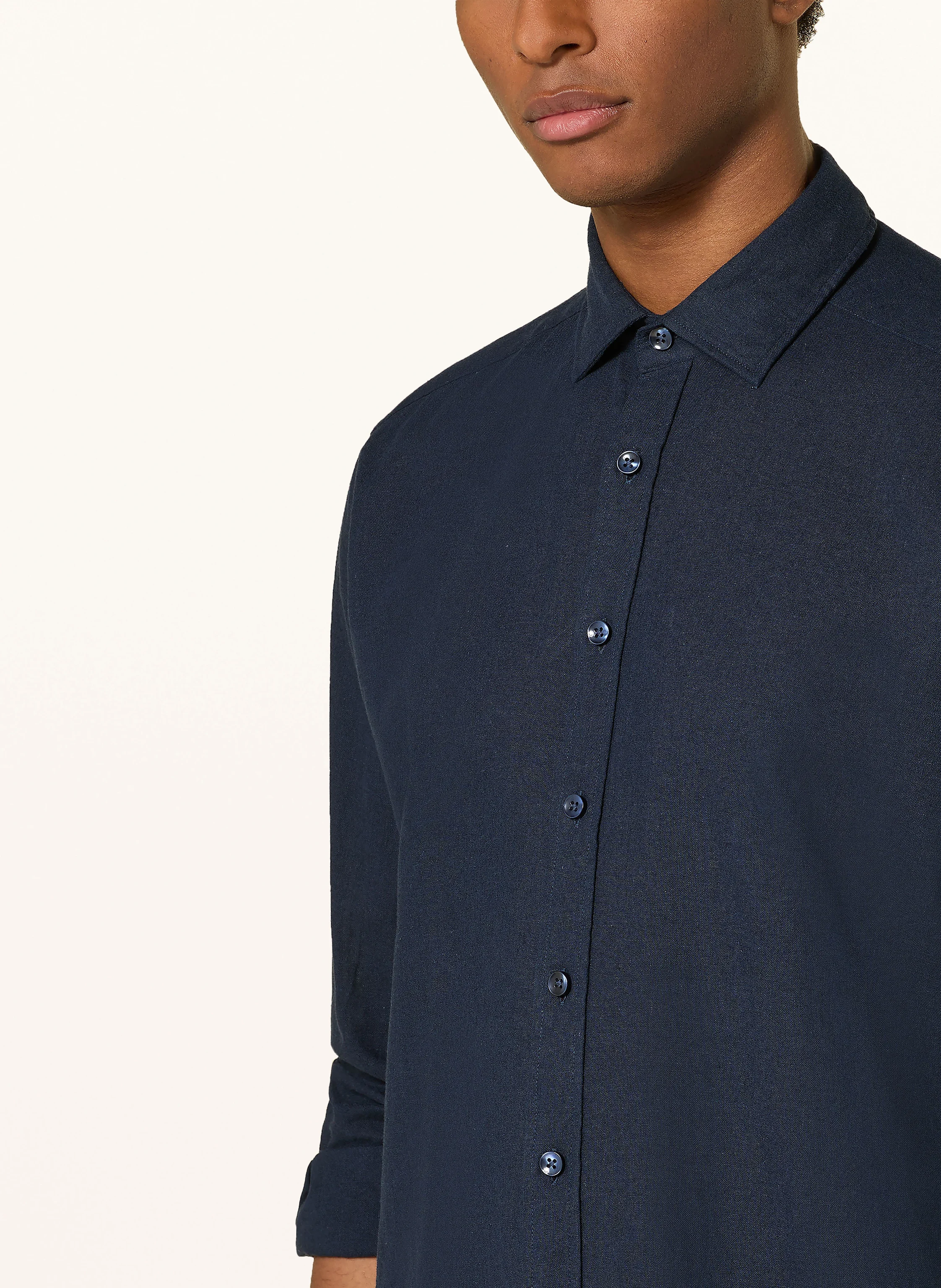 STROKESMAN'S Hemd Modern Fit mit Leinen