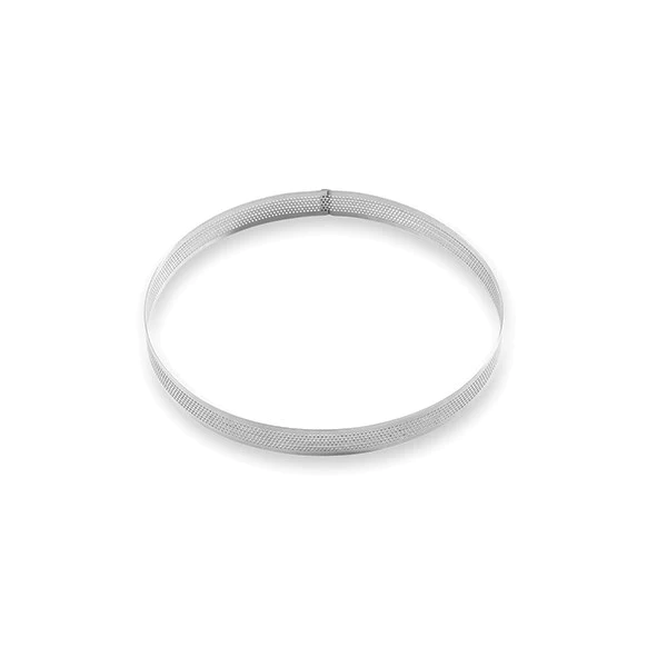 Cercle à tarte perforé en inox rond 20 cm Mathon